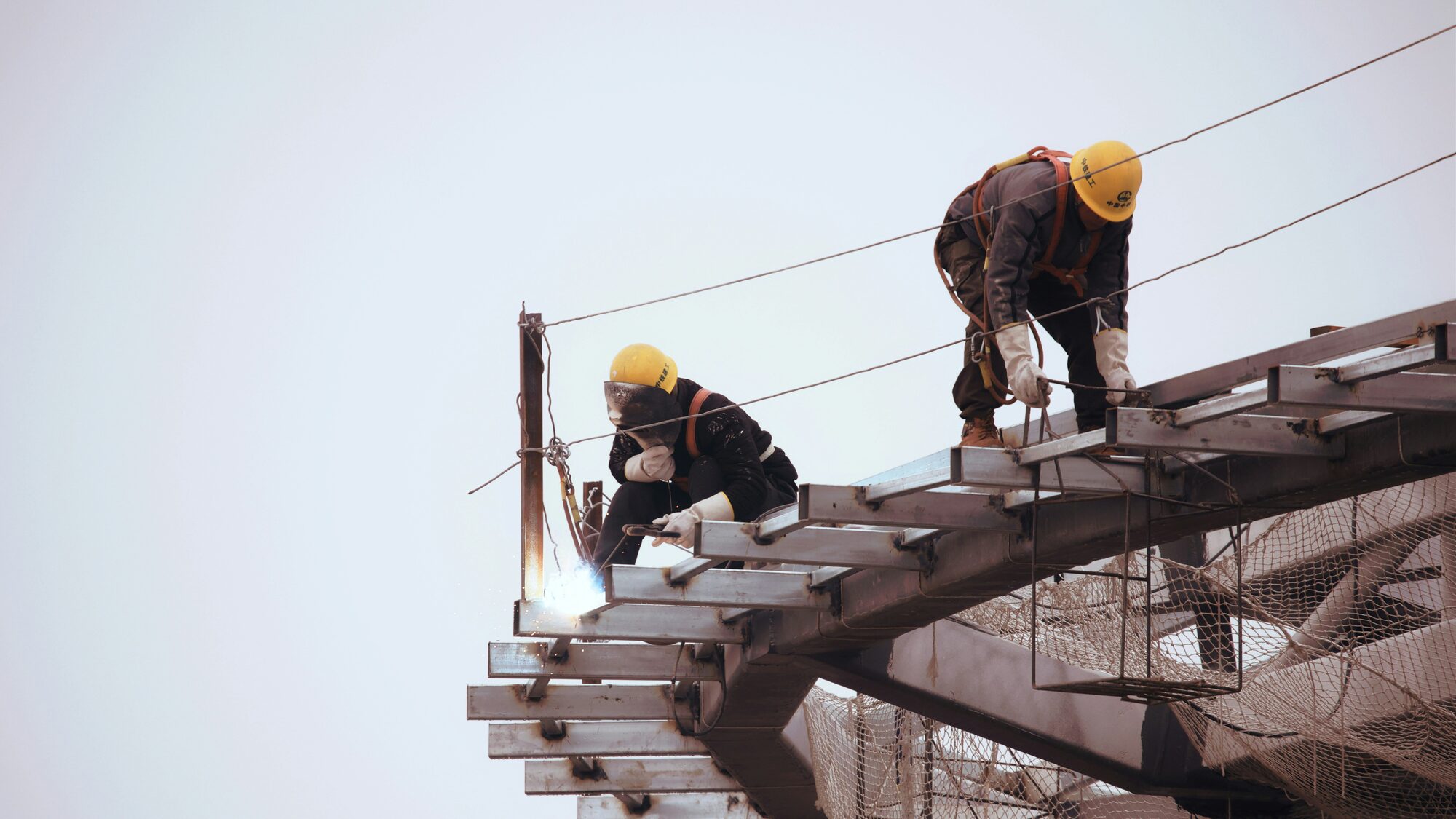 Building facade during professional sealing application