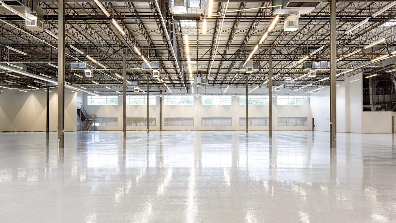 Industrial concrete flooring installation showing commercial quality standards