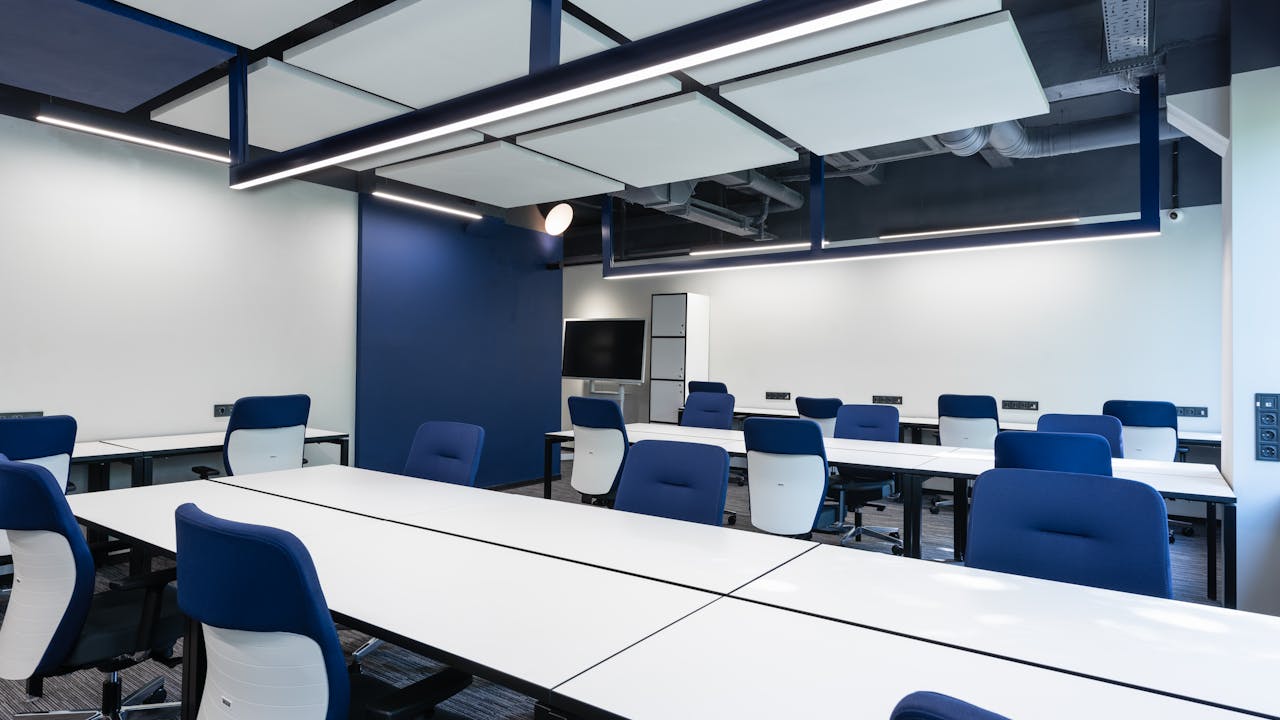 Commercial interior with professional ESD flooring solutions in modern business environment